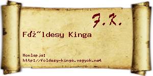 Földesy Kinga névjegykártya