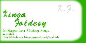 kinga foldesy business card